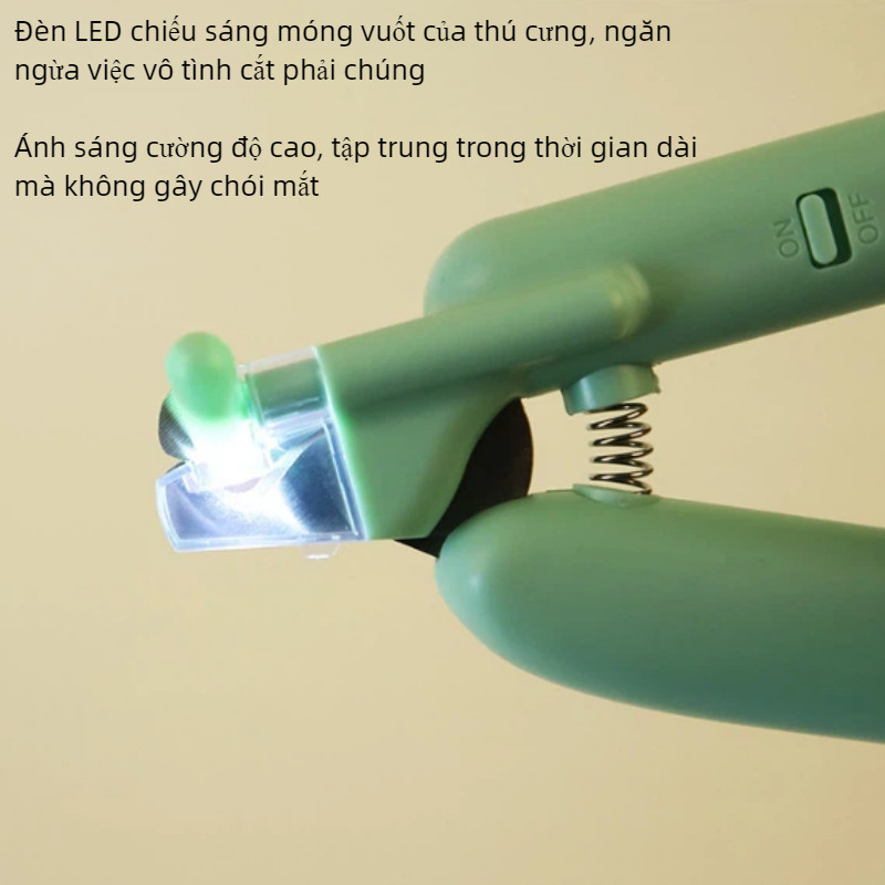 Kìm Cắt Móng Cho Chó Mèo【Đèn LED】- Cắt Và Mài 2 Trong 1, An Toàn, Dễ Dùng Cho Thú Cưng