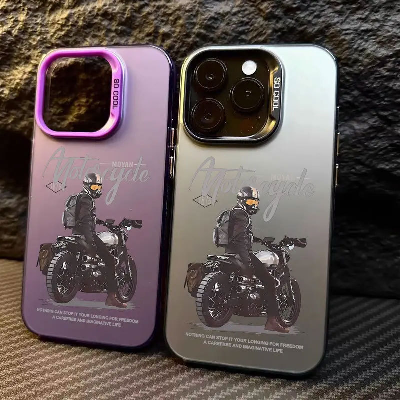 Ốp Xe Máy Hoạt Hình Cho iPhone 11-15 Pro Max Vỏ Mềm Chống Sốc