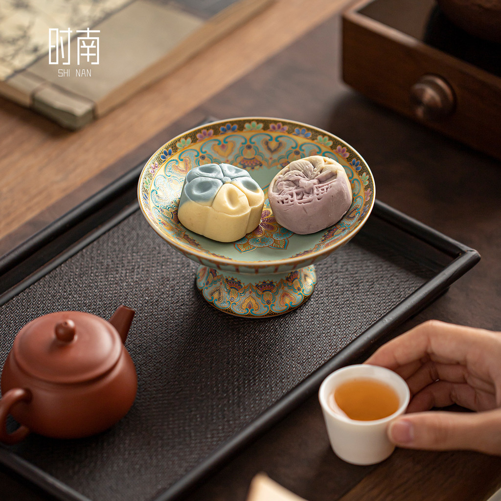 Khay Đựng Trái Cây Chân Cao Phong Cách Trung Hoa Đĩa Đựng Hoa Quả Gốm Sứ Sang Trọng Khay Đựng Bánh Kẹo Mứt Tết Trang Trí Bàn Trà Phòng Khách Đĩa Đựng Đồ Ăn Nhẹ Cao Cấp Phụ Kiện Decor Nhà Cửa Hiện Đại Đĩa Thờ Cúng Trưng Bày Hoa Quả Tươi Đẹp Mắt