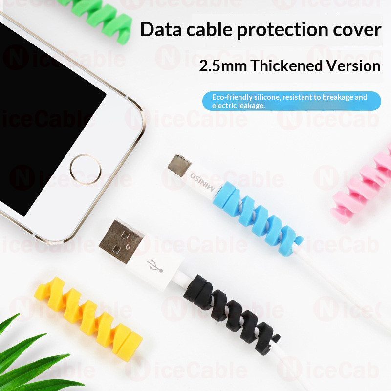 Giá đỡ bảo vệ cáp silicon Bộ sắp xếp dây cuộn xoắn ốc cho cáp tai nghe điện thoại
