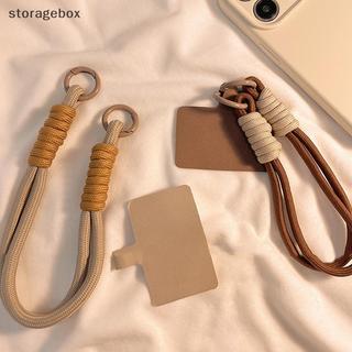 [Hộp lưu trữ] Dây buộc điện thoại INS Style Braid, chống mất, dây đeo cổ tay ngắn, mặt dây chuyền, kèm miếng đệm