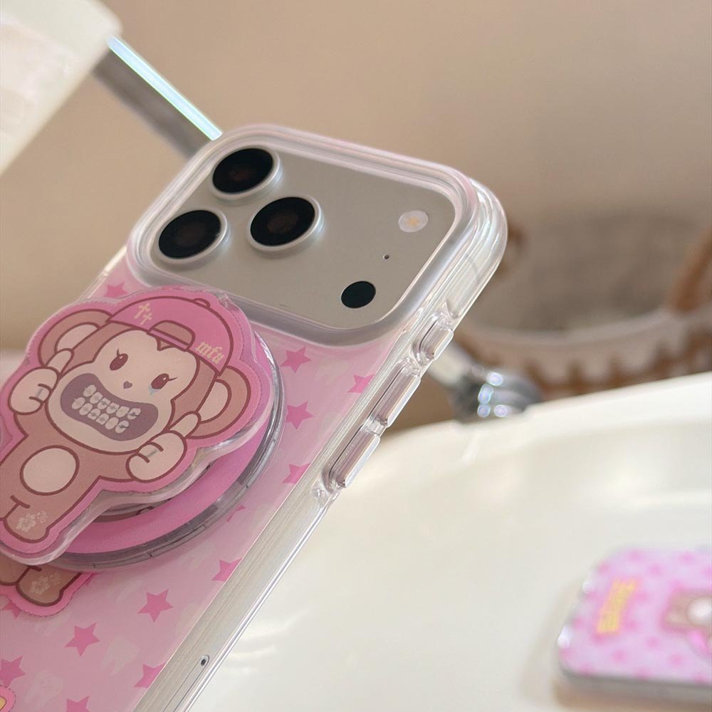 Ốp Lưng Cứng Tương Thích Với iPhone 13 14 14Pro 14ProMax 15 15Pro 15ProMax 16 16Pro 16ProMax 17 17Pro 17ProMax Ốp Nam Châm Họa Tiết Ngôi Sao Màu Hồng