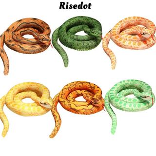 Đồ chơi nhồi bông bằng Python nhân tạo RISEDOT, Đồ chơi rắn khổng lồ 110 / 160cm màu xanh lá cây màu vàng, Giả mô phỏng vui nhộn Động vật nhồi bông Búp bê Bò sát giả vờ