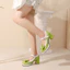 VNMZG34-39 Kích Thước Lớn Nơ Ren Màu Sắc Phù Hợp Với Dây Đeo Khóa Dẹt Miệng Nông Giày Gót Dày Mary Jane COS Giày