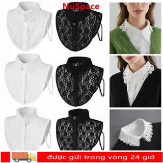 Nußpace Cổ Detachable Trắng Đen, Phụ Kiện Cho Áo Sơ Mi Nữ Và Bé Gái