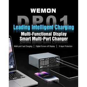 WEMON DP01 DP02 DP03 (65W 76W 85W) Bộ nguồn máy tính để bàn đa cổng có màn hình chữ số Trạm sạc nhanh cho điện thoại Máy tính bảng Máy tính xách tay Đồng hồ thông minh Máy ảnh