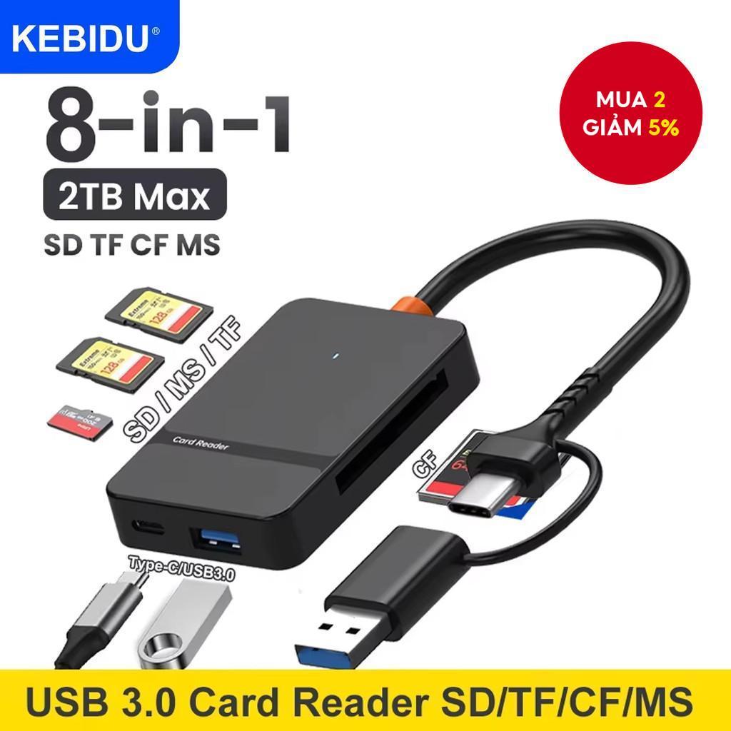 Đầu đọc thẻ thông minh 8 trong 1 Đầu đọc thẻ USB 3.0 SD Micro SD TF CF ...