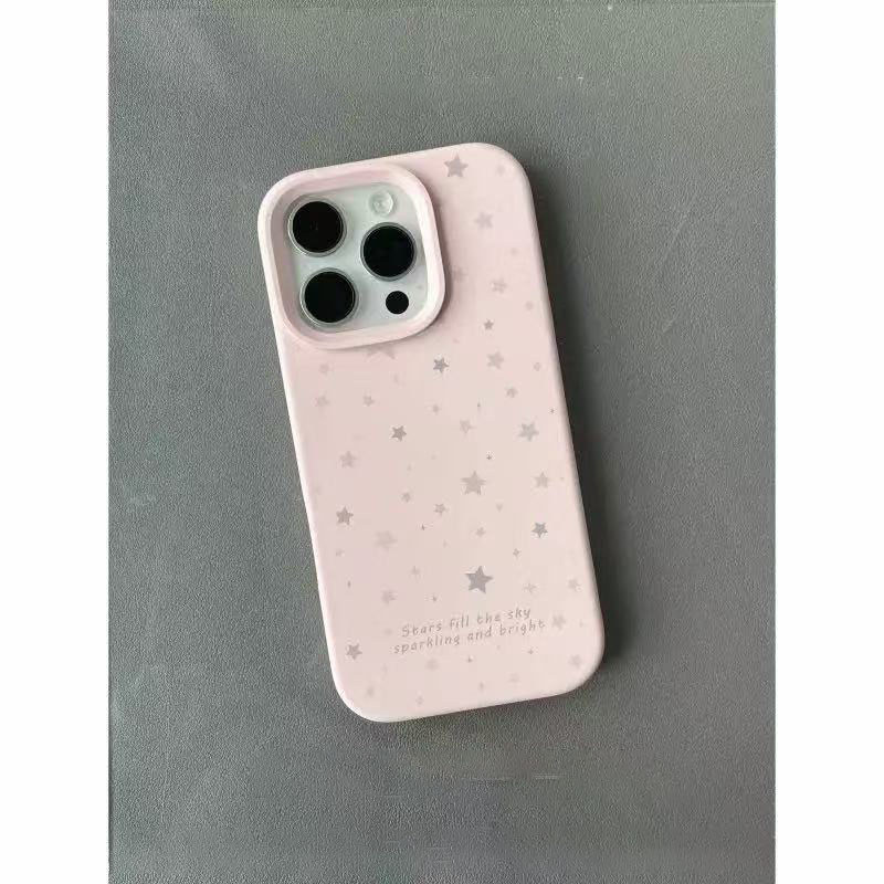 Tinh thể silicon lỏng cho trường hợp điện thoại 17/16promax iphone 15/14/13 nếp lớn lỗ X/XS/XR/7/8PLUS Ngôi sao đơn giản