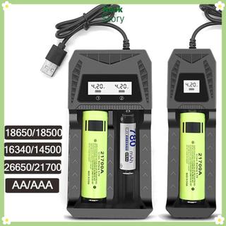 Bộ sạc pin Lithium USB 1/2 khe 18650, đế sạc nhanh đa năng LCD thông minh