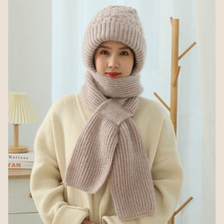 Khăn Mũ Một Mảnh Tích Hợp Chống Gió Bảo Vệ Tai, Phù Hợp Cho Phụ Nữ Dùng Ngoài Trời Mùa Đông