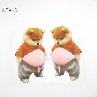 TVKR 1 / 5 Cái 3D Chó Con Dễ Thương Miếng Dán Có Thể Bóp Shiba Inu Miếng Dán Tủ Lạnh Trang Trí Tường Silicon Tự Dính Miếng Dán OIK