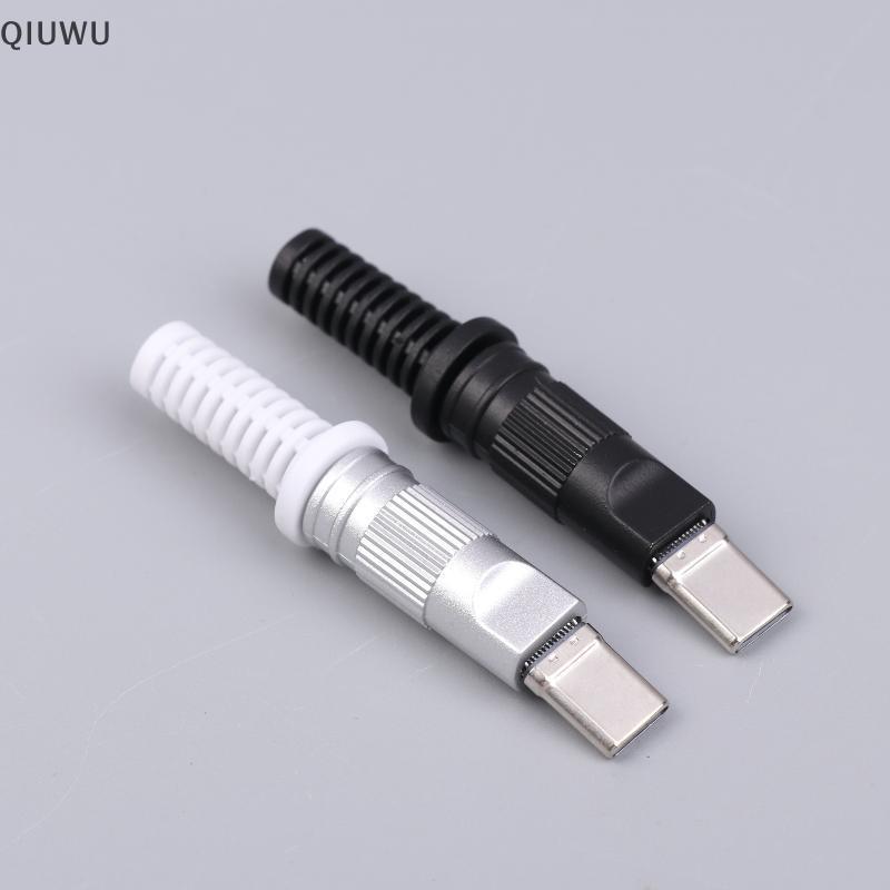 QIUWU 2 / 5 Cái USB3.1 24Pin Type-C Nam 5 Khớp Hàn Cho Điện Thoại Di Động C Đến C Với CC Solder Pad Sửa Chữa DIY Cắm Dữ Liệu.