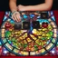 Shas Square Altar Board Game Card Pad Runes Table Fabric Mysterious Board Game Mat