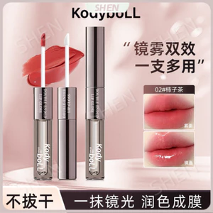 KodyboLL Chơi Màu Hai Đầu Matte Lip Gloss Mềm Tập Trung Hình Thành Phim Nước Bóng Gương Môi Dầu Lớp Phai Màu Môi KK28