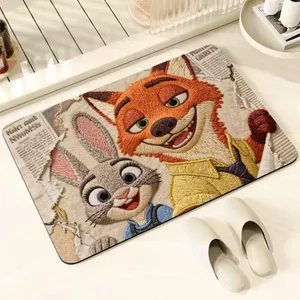 Sang Trọng Phong Cách Crazy Animal City Diatom Bùn Sàn Thảm Hộ Gia Đình Phòng Tắm Vệ Sinh Cửa Thấm Hút Nước Chống Trơn Trượt Sàn Thảm