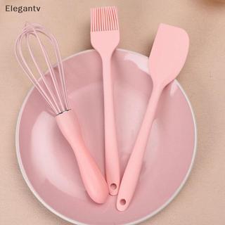 EGN 3 Cái / bộ Bộ Nướng Bánh Silicon Bánh Kem Thìa Cạp Nhà Bếp Hộ Gia Đình Đánh Trứng Thịt Nướng Dầu Bàn Chải Tiện Ích Đồ Dùng Nhà Bếp N