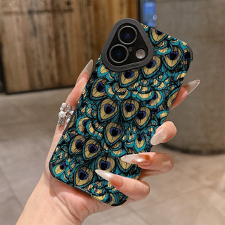 Vỏ lông chim công cho IPhone 17 Air 16 16e 15 14 13 12 11 PRO MAX X XR XSMAX 6 6S 7 8 + PLUS Da PU + Vỏ TPU TYYP
