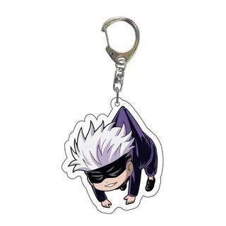 Anime Jujutsu Kaisen Key Chain Acrylic Cartoon Figure Yuji Itadori Kugisaki Nobara keychains Metal Holder Key Ring