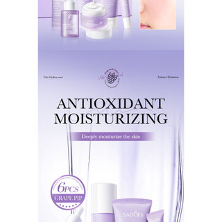 Bộ Dưỡng Da Hạt Nho SADOER 6 Món Niacinamide Dưỡng Ẩm Bảo Vệ Da Chăm Sóc Mặt Hàng Ngày
