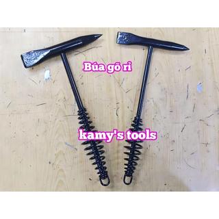 Búa đập xỉ hàn lò xo chống sốc, đầu phẳng, cán sắt bền Búa (gõ/đập) xỉ hàn，Chống sốc，Đập xỉ hàn，Gõ rỉ sét，Cán sắt