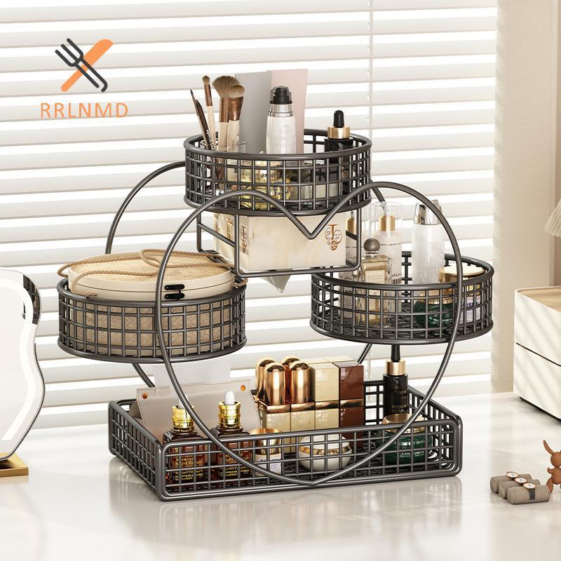 RRLNMD 1 Dụng Cụ Sắp Xếp Mỹ Phẩm Bằng Kim Loại Phủ Nhẹ Không Lắp Đặt Trang Điểm Lưu Trữ Ra Hiện Đại Vanity Để Bàn Kệ MỚI