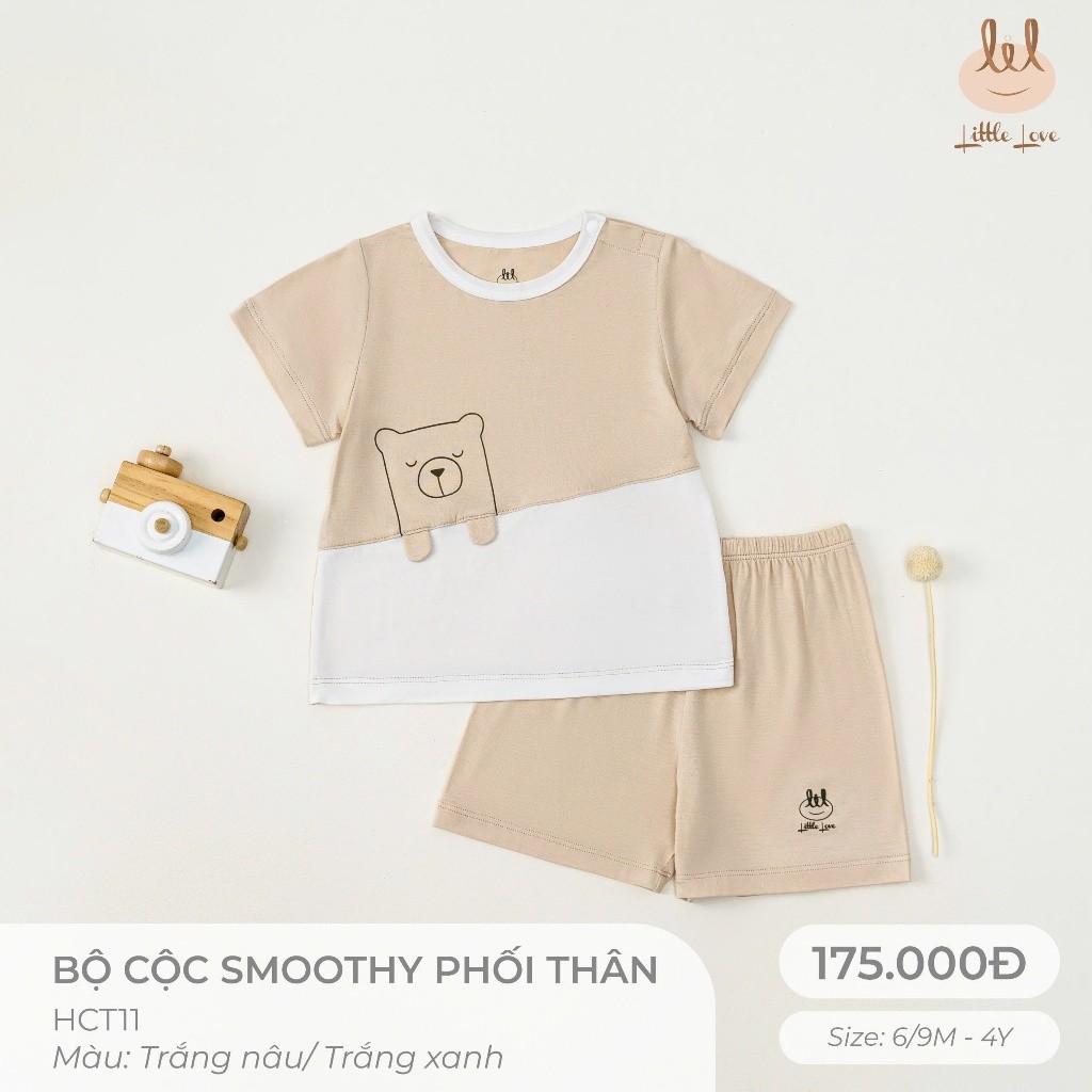 BỘ CỘC TAY VẢI SỢI TRE PHỐI THÂN [ SIÊU MỀM, MÁT, MỊN CO DÃN VÀ THẤM HÚT TỐT] SZ 6/9M - 4Y (HCT11)