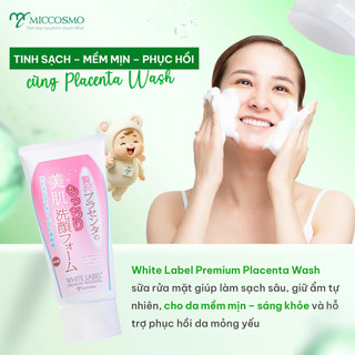 Sữa rửa mặt trắng sáng da, dưỡng ẩm Miccosmo White Label Premium Placenta Wash 110g