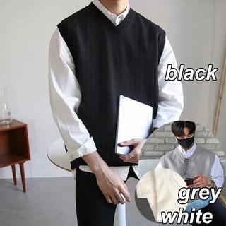 Áo thun TANKTOP Gile  SỌC LEN Cổ chữ V Cloud One Unisex |SIXPACK| Menswear Đen