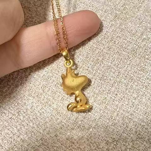 Vàng Snoopy Hỗn Hợp Nhỏ Vàng Chim Vòng Cổ Nữ Ngọt Ngào Dễ Thương Tinh Tế Hoạt Hình Retro Thiết Kế Xương Đòn Dây Chuyền