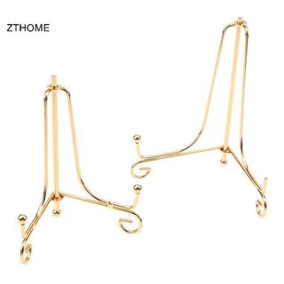 ZTHOME Vàng Sắt Hiển Thị Đứng Thủ Công Braet Giá Đỡ Sách Ảnh Bệ Bát Đĩa Khung Đĩa Hình Ra Easel Lưu Trữ Trang Trí HOT