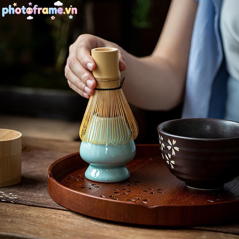 Photoframe Trà Nhật Bản Matcha Whisk (Chasen) Muỗng Trà (Chashaku) Trà Matcha VN