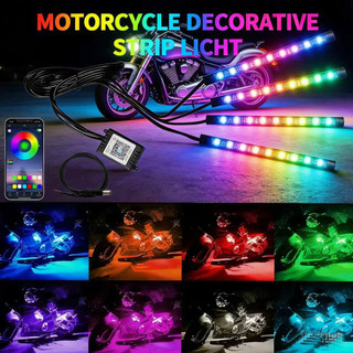Đèn Led Xe Máy Khí Quyển Trang Trí Xung Quanh Dải Đèn Neon Đèn Linh Hoạt RGB APP 12V Cho Harley Yamaha Kawasaki Suzuki