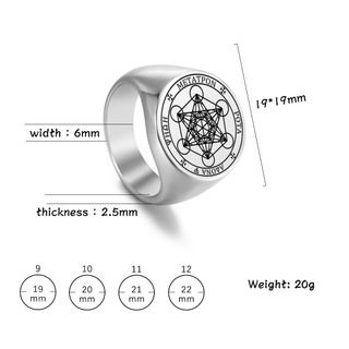 Skyrim Metatron Cube Ring thép không gỉ - Bùa hộ mệnh thiêng liêng với hình dạng hình học của archangel