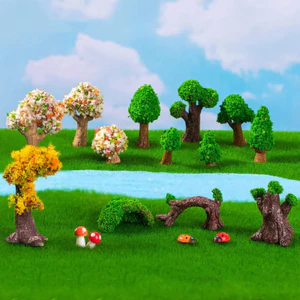 Mô phỏng Rừng Gỗ Aquascaping Đồ trang trí Máy tính để bàn Mini Đồ trang trí Moss Micro Phong cảnh Làm vườn Trang trí DIY Phụ kiện thủ công bằng nhựa mọng nước