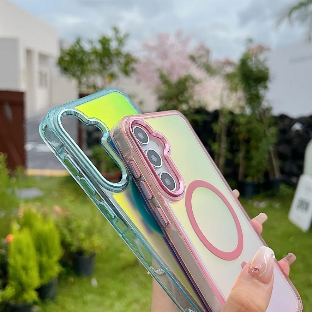 Gradient Laser Dây Đeo Tay Từ Tính Dành Cho Samsung S26 S25 S24 Ultra S26 Plus S24 S25 FE Edge Acrylic Cover