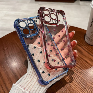 Ốp Lưng Cho Samsung Galaxy S26 Edge S24 S25 Ultra S23 Plus S24FE S25FE Little Love Heart Mạ Mềm Chống Sốc Trong Suốt Dễ Thương
