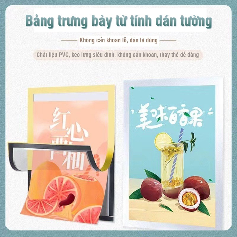 Khung ảnh nam châm treo tường văn phòng, khung đựng A4/A3 trưng bày giấy phép kinh doanh, chứng chỉ