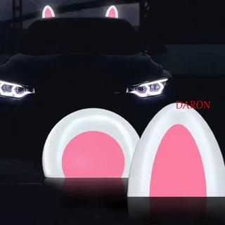DARON 2 Chiếc Tai Mèo Năng Lượng Mặt Trời / Tai Gấu, Hoạt Hình Dán Mái Xe Trang Trí Đèn, Chiếu Sáng Ban Đêm An Toàn Trang Trí Tự Động Dạ Quang Đồ Trang Trí Ngoại Thất Xe Tải