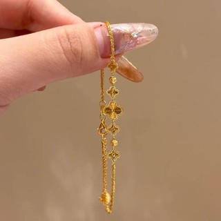Vòng tay thiết kế mới với họa tiết bốn lá cỏ ba lá, sang trọng và tinh tế