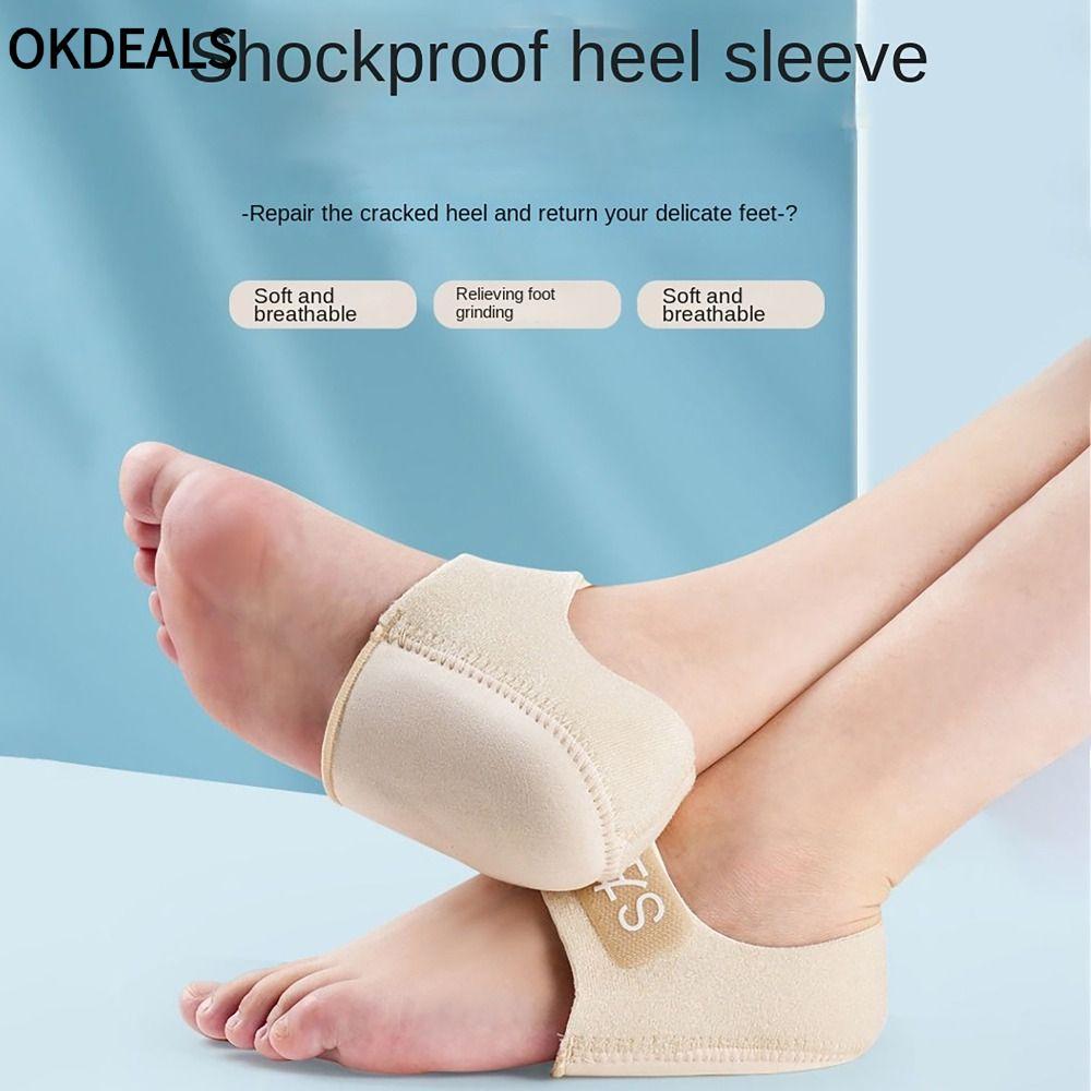 OKDEALS 1 Đôi Tất Gót Chân, Giảm Đau Giảm Áp Lực Gel Gót Đệm, Thoải Mái Chống Nhứt S / L Bảo Vệ Gót Chân Achilles Viêm Tendon Calluses