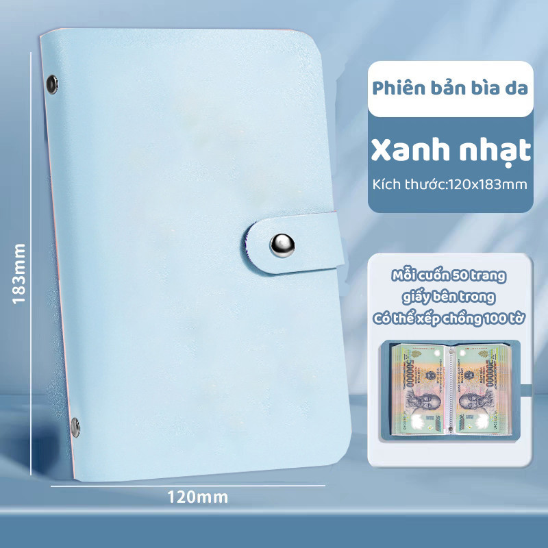 Sổ Tiết Kiệm Đựng Tiền 100 Trang Bìa Da Nhỏ Gọn – Sổ Để Tiền Gọn Gàng, Ghi Chép Chi Tiêu Rõ Ràng Khoa Học