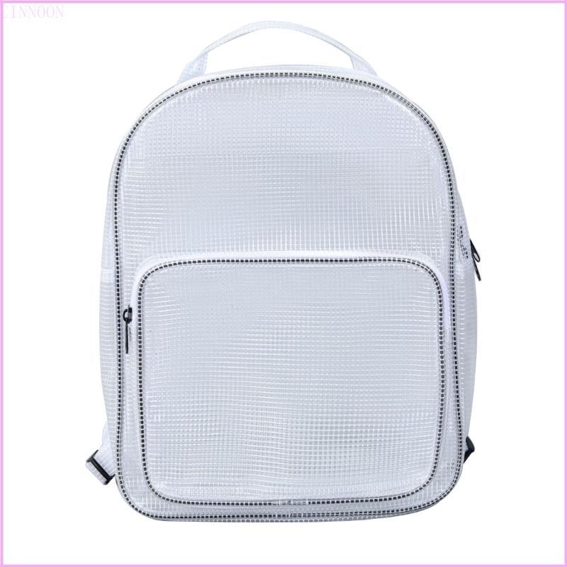 Cinna Nơi Làm Việc Trong Suốt Ba Lô Đi Học Túi Đựng Sách PVC Trong Suốt Chống Tĩnh Điện Cho Trường Laptop Ba Lô PVC Hạng Nặng