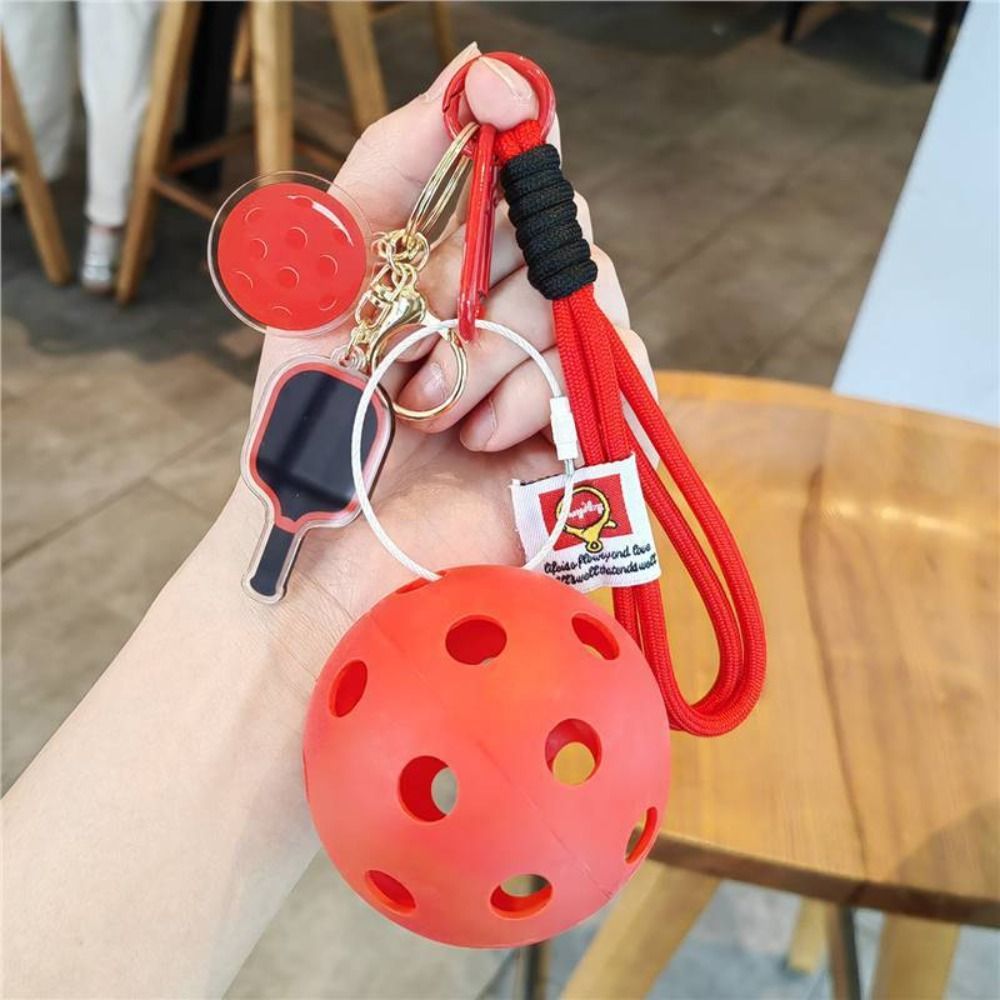 PWSEND Móc khóa mái chèo Pickleball, có dây buộc Mặt dây chuyền vợt Pickleball Acrylic, Phụ kiện túi đựng chìa khóa Pickleball có thể tháo rời sáng tạo