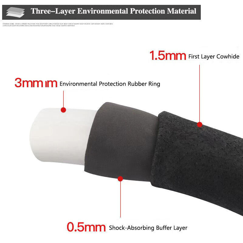 Dành Cho Xe Toyota Bọc Vô Lăng 38cm Lớp Đầu Tiên Da Bò Không Mùi Thoáng Khí Hút Mồ Hôi Chống Trượt Bảo Vệ Vios Yaris Innova Avanza Fortuner Wish Alphard Camry Altis Hilux