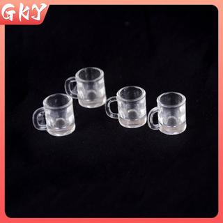 GKY 4 Chiếc 1 / 12 Nhà Búp Bê Thu Nhỏ Bộ Đồ Ăn Nhà Bếp Nhựa Bia Cốc Thủy Tinh GKY