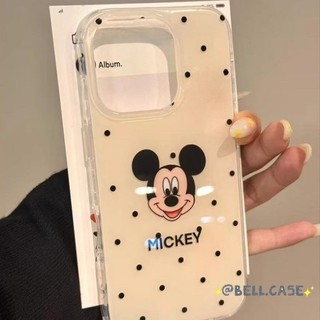 DànhCho IPhone 17 16 15 14 13 12 11 ProMax XR XS Max 7 8 Plus Black Wave Dot Mickey trường hợp điện thoại trắng