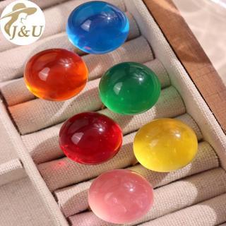 Nhẫn Mở Đá Trong Suốt từ Nhựa và Thép Không Gỉ - Phù Hợp cho Nữ và Bé Gái