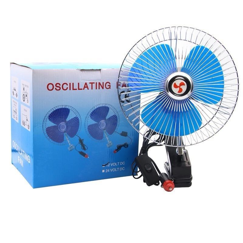 ￼Quạt Kẹp Ô Tô 12V - 24V Lắp Cho Mọi Dòng Xe Ô Tô, Xe Tải, Có Lồng Sắt Cao Cấp Quạt Kẹp Bình Ắc Quy
