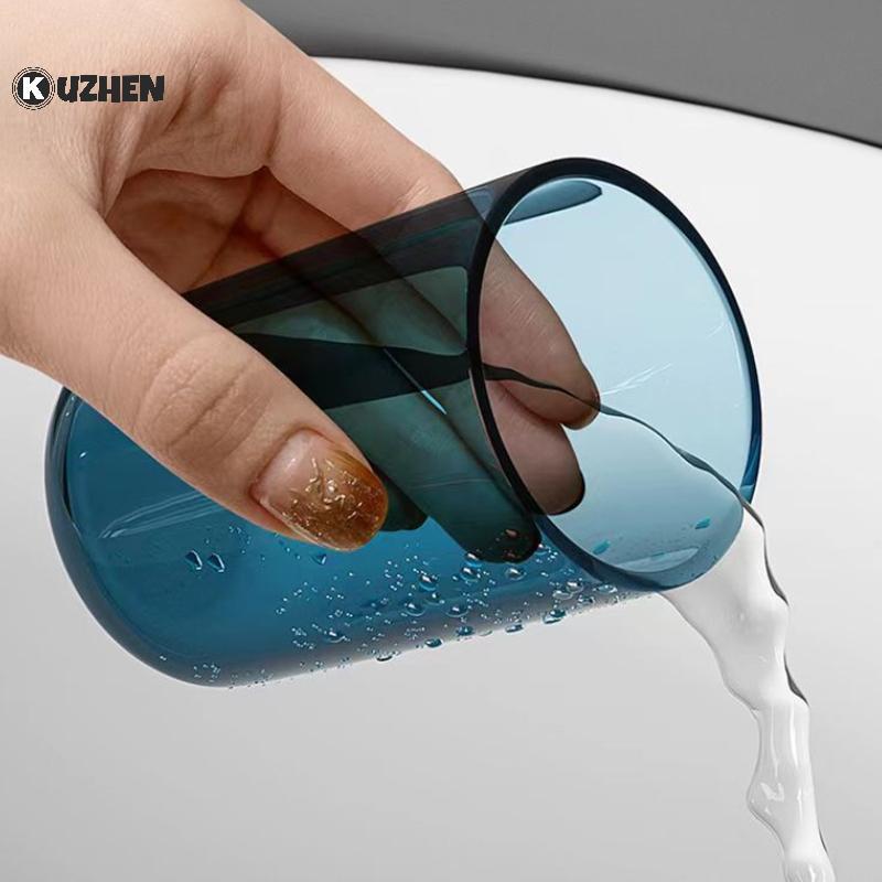 KUZHEN Cặp Đôi Màu Trơn Trong Suốt Cốc Nước súc Miệng Dung Tích Lớn Phong Cách Bắc Âu Bàn Chải Đánh Răng Cốc Nước súc Miệng Trong Suốt Cốc Nhựa HOT