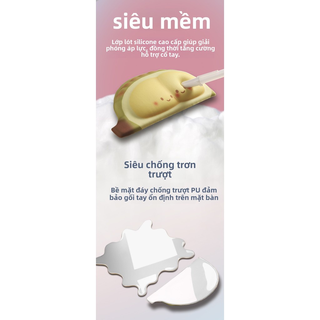 Miếng lót cổ tay chuột silicon chống trượt, hình trái cây dễ thương, dùng cho văn phòng